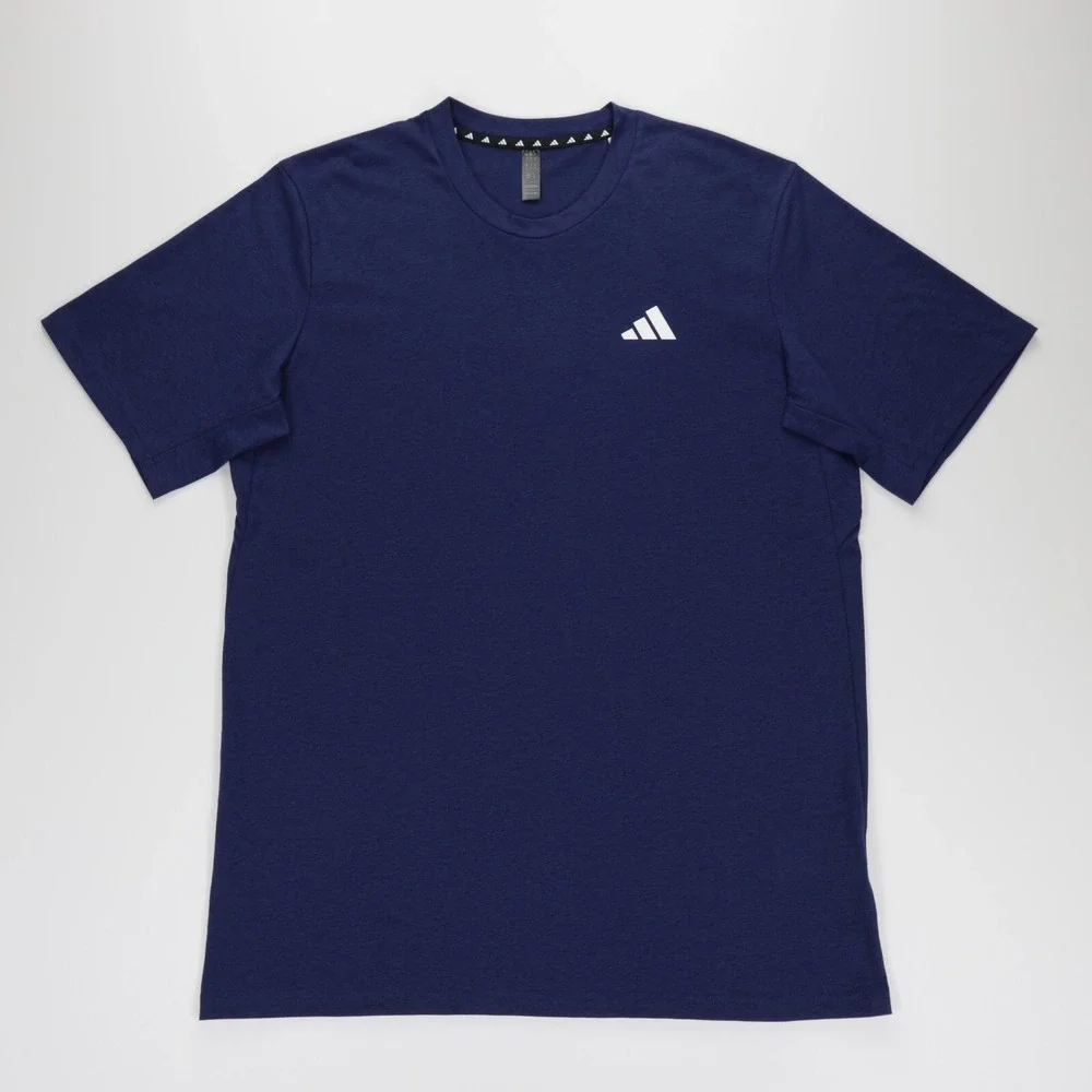 Adidas Men's Crew Neck Short Sleeve Feel Ready Training Tee Dark Blue Size M